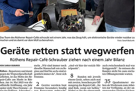 Rüthens Repair-Café-Schrauber ziehen nach einem Jahr Bilanz